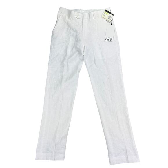 Bar III Mens Slim Fit 100% Linen Suit Pants White 30x32 - Picture 1 of 8